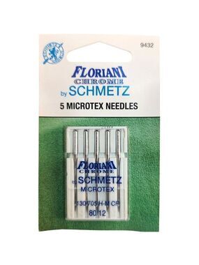 Floriani Chrome By Schmetz Microtex Needles Size 80/12 Sewing Quilting